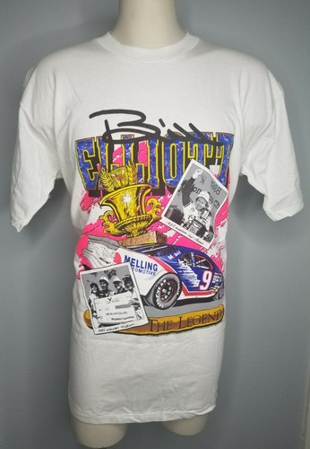 Vintage 80s Mens XL Bill Elliott NASCAR 