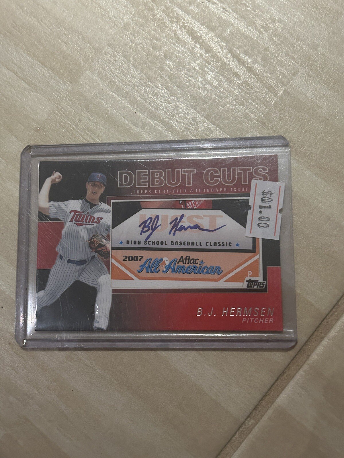 2010 Topps Pro Debut Cuts BJ Hermsen #DC-BH /106 Rookie Auto