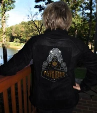 Purdue Boilermakers  rhinestone  Bling  fleece jacket XS S M L XL 2X 3X