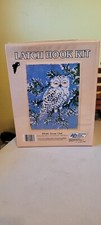 Vintage Snow Owl Latch Hook Completed Rug Wall Hanging MCM 1970s R646