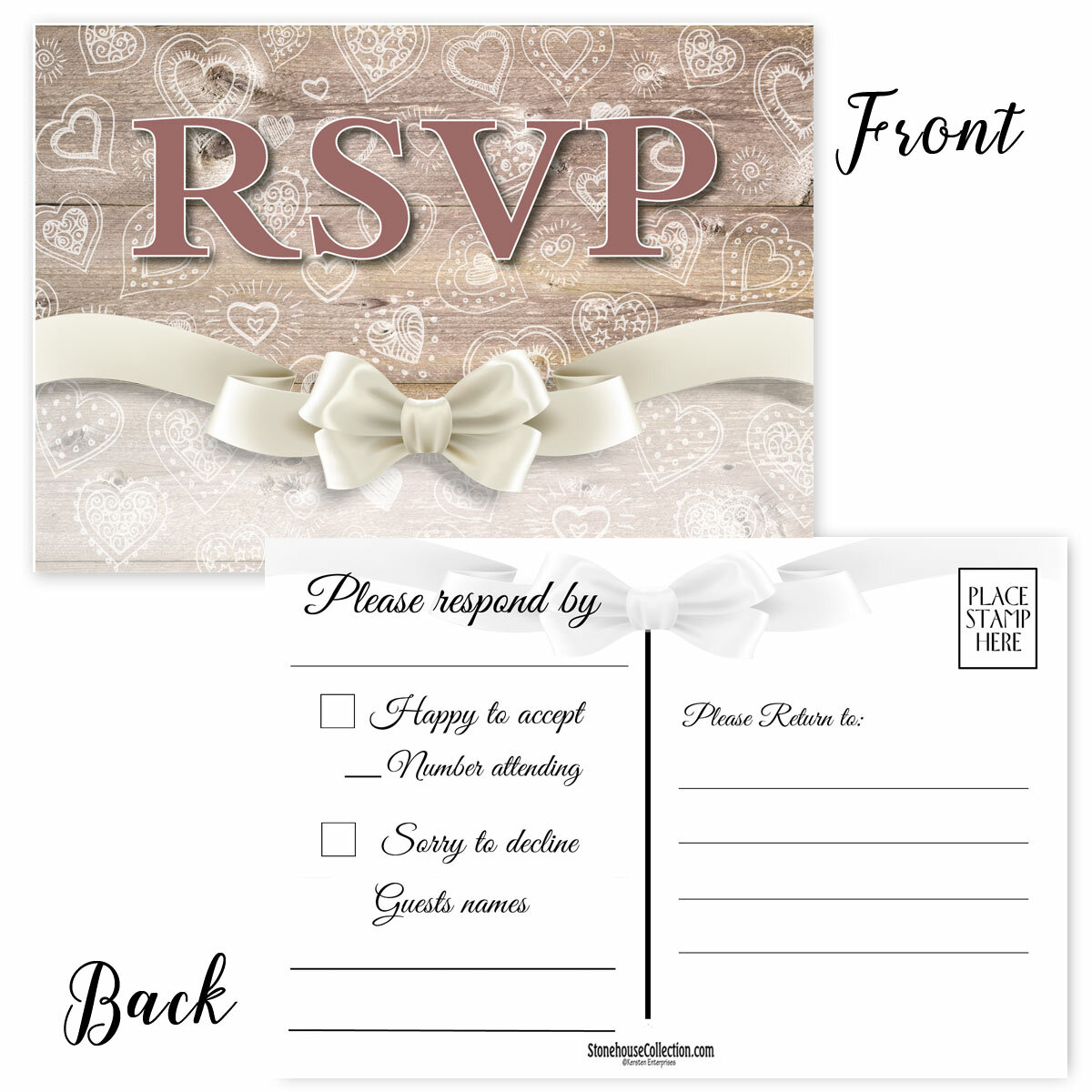 Printed RSVP Reply Cards – 4 × 6 inches, 40 Postcards – B17076 | eBay