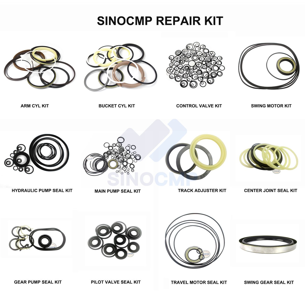 SINOCMP Arm Boom Bucket Seal Kit For Hitachi ZAX ZX70 Excavator