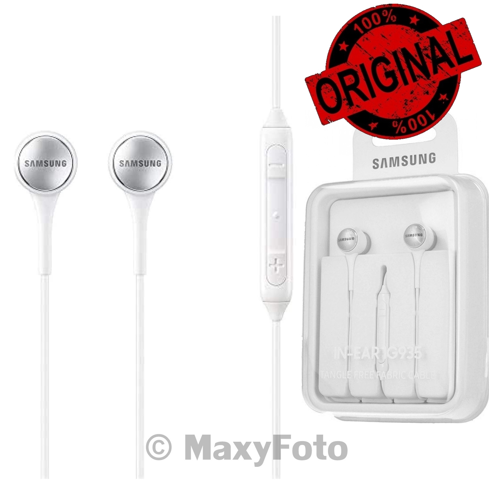SAMSUNG AURICOLARE ORIGINALE STEREO IN-EAR JACK 3.5mm EO-IG935BWE WHITE 791F1AA