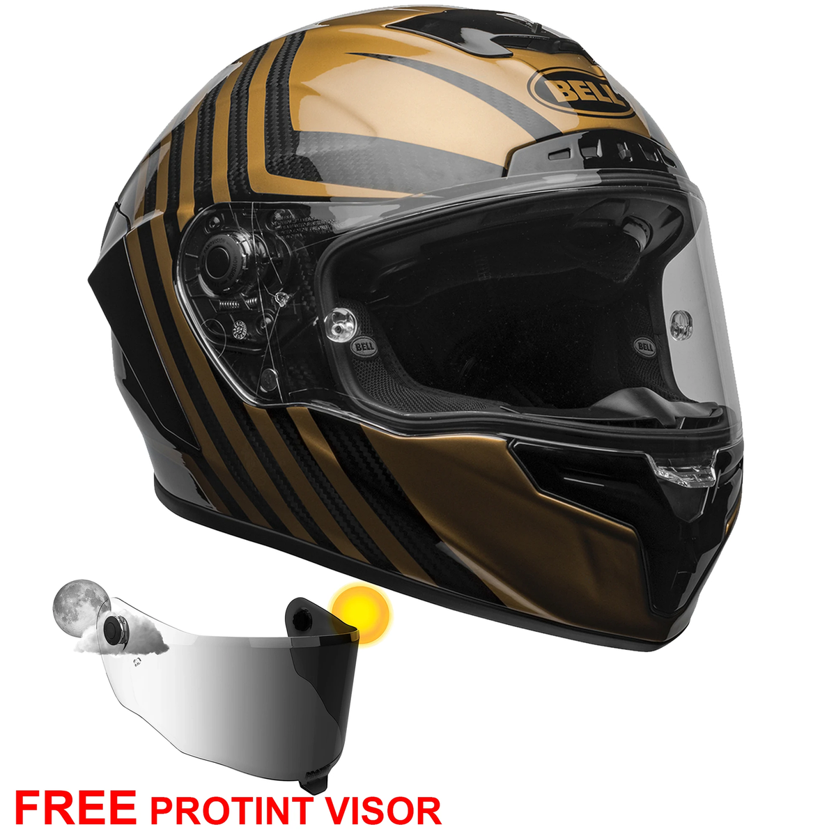 Lap Agv K1 Estrellas Sharp Casco De Motocicleta Bell Race Star Flex DLX  Dorado Negro Incluye, image size:1200x1200