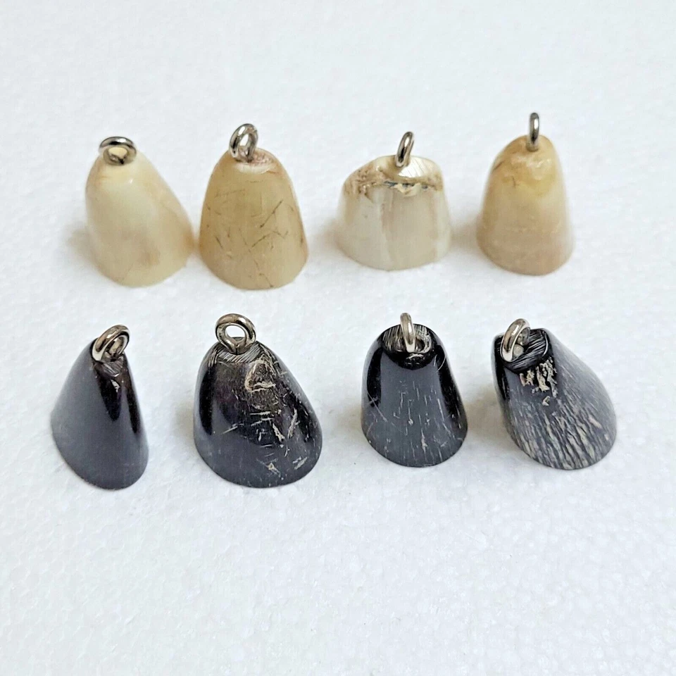 Real Horn Tip Toggle Button 25mm Metal Shank Light or Dark Vtg Sewing Art Crafts - Image 3 of 4