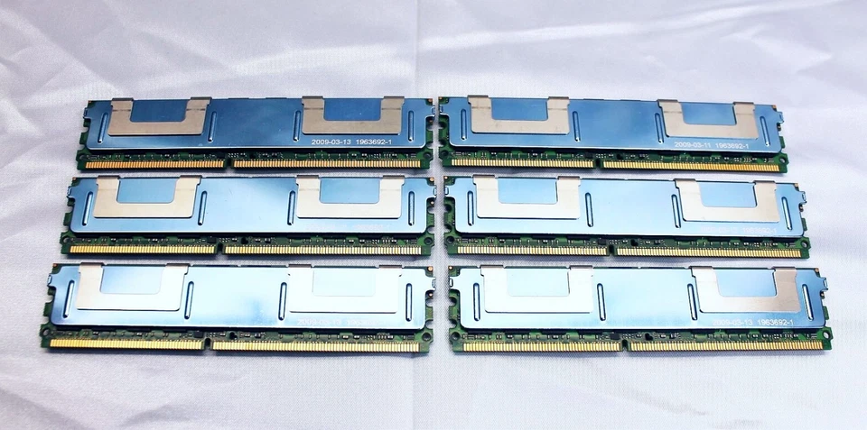 LOT OF 6 ~ HP 466436-061 ~ 4GB (2Rx4) PC2-5300F DDR2 RAM ~ GOOD PULLS - Image 3 of 4