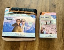 Disney Frozen 4 Piece Full Sheet Set Plus Frozen Blanket You Get Both 