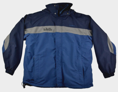 LL Bean 3 In 1 Men's Jacket Size LFull  Zip Blue Lined Fleece Heavyweight -Flaws