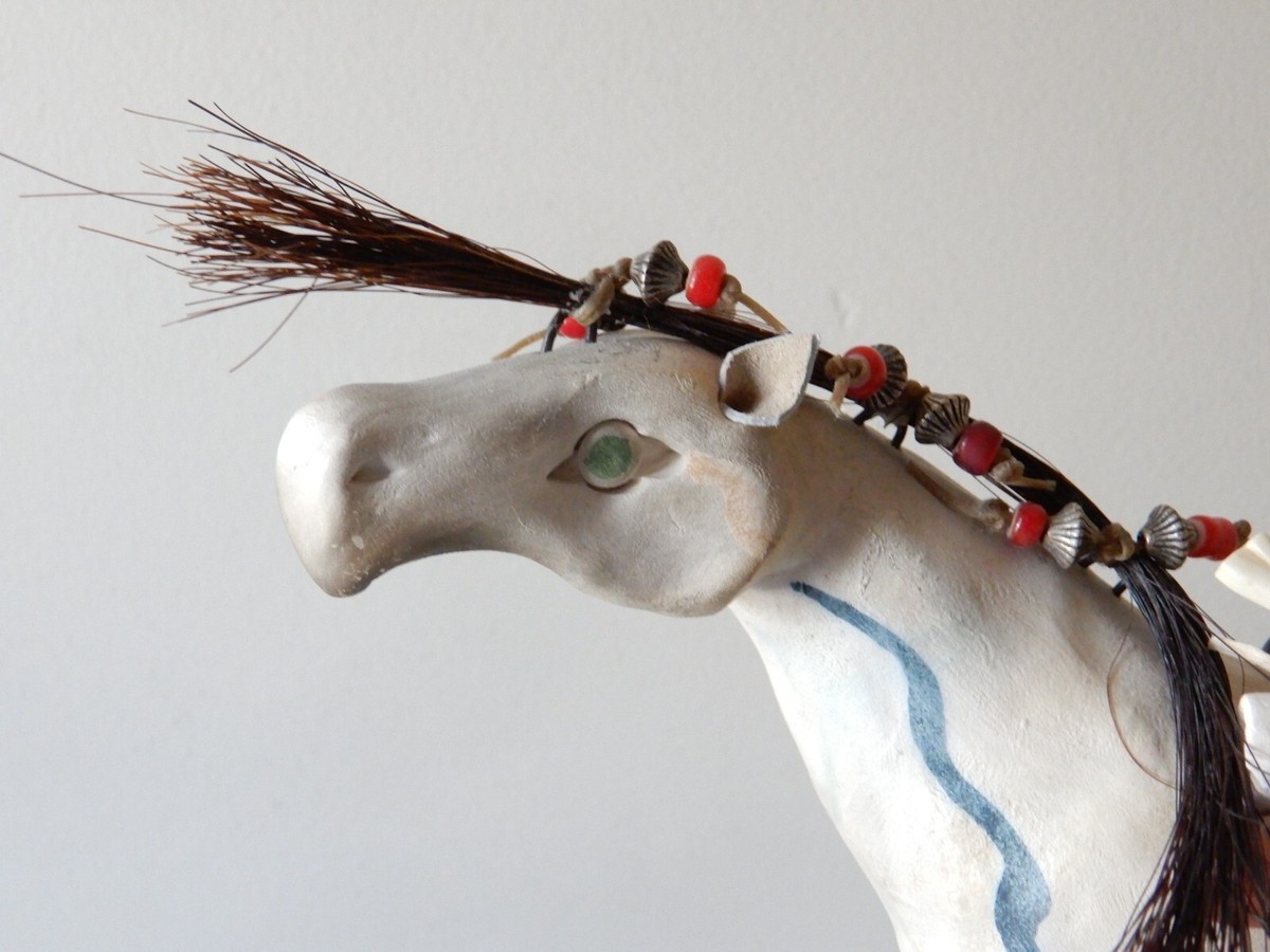 Pafare Ponyスウィング木馬 1996 Susan M. Harvey Clay Pottery MEDICINE PONY Fetish 8 1/2