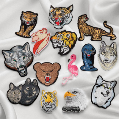 Tiger Tiger Schwein Leopard Stickerei Nähen Patch Aufbügler Aufnäher Bügelbild