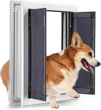 Aluminum Large Dog Door for Exterior Door,Strong Double Magnetic Flaps HD