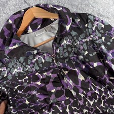 Chico  s Zenergy Women  s Hooded Jacket Size 1 Purple Black Animal Print Light