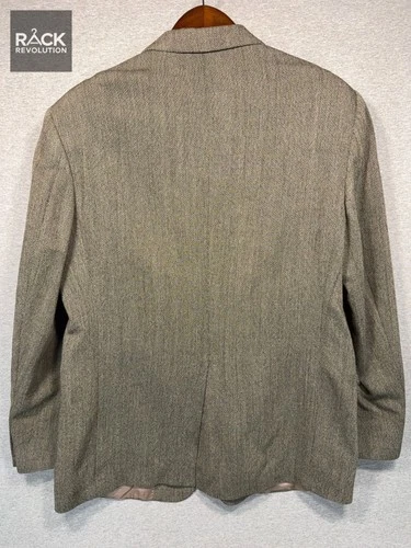 Vintage Hickey Freeman Mens 42R Two Button Brown Textured Wool Sport Coat Blazer image 3