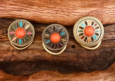 Wild Rag Scarf Slide | orange stone flower pattern - cowgirl punchy - purse acc