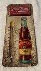 ORIGINAL VINTAGE 1950s ROYAL CROWN R.C. COLA TIN ADVERTISING THERMOMETER SIGN