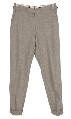 Suitsupply Soho Satu Men's Trousers UK26R Gray Melange Wool Flannel Cuff
