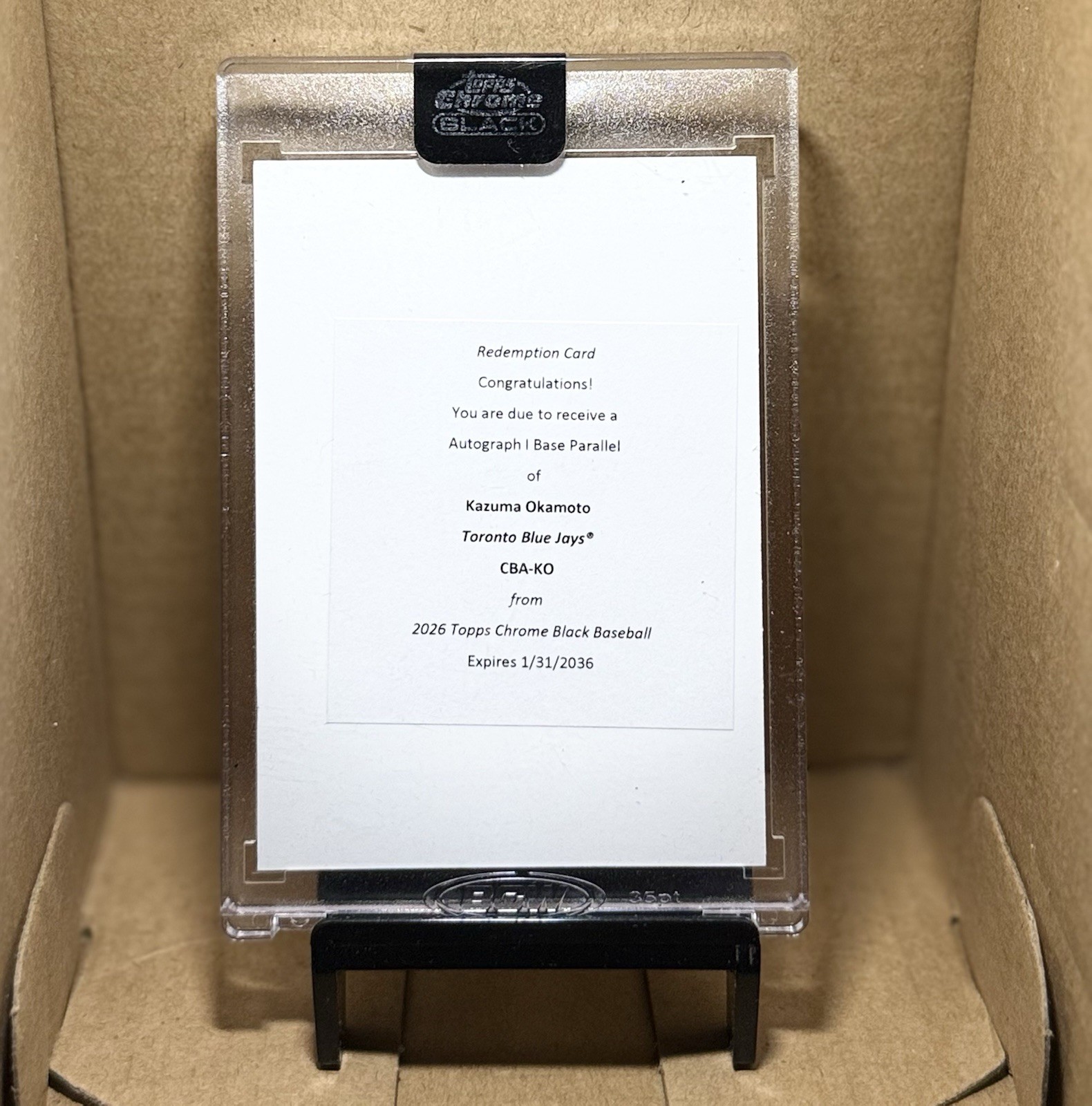 2026 Topps Chrome Black Kazuma Okamoto Autograph Redemption