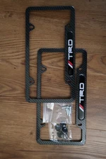 Toyota TRD Carbon Fiber Style License Plate Frames (Set of 2) Hardware Included