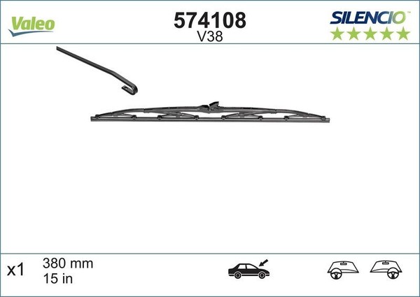 Valeo 574108 Wischblatt FüR Alfa Romeo Audi Austin Autobianchi Bmw Chevrolet-image