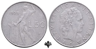 REPUBBLICA ITALIANA 50 lire 1958 BB
