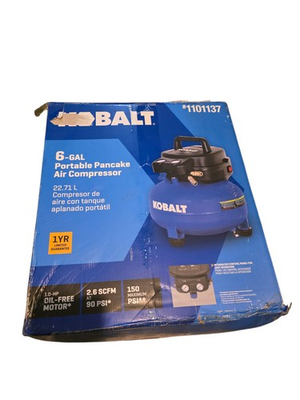 #ad Kobalt 6 Gal Pancake Air Compressor 150 PSI Oil Free Portable NEW Open Box $129.99