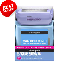 Day  Night Facial Cleansing Wipes 75ct Makeup Remover Plant-Based Towelettes