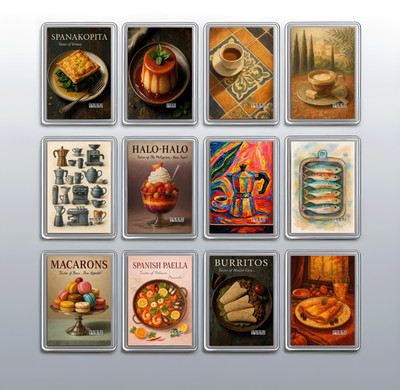 World Cuisine & Dessert Kühlschrankmagnete - Cafe Style Küche Kühlschrank Deko
