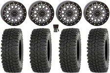 System 3 SB-6 15" Wheels Gunmetal (4+3) 35" BDC Tires Textron Wildcat XX