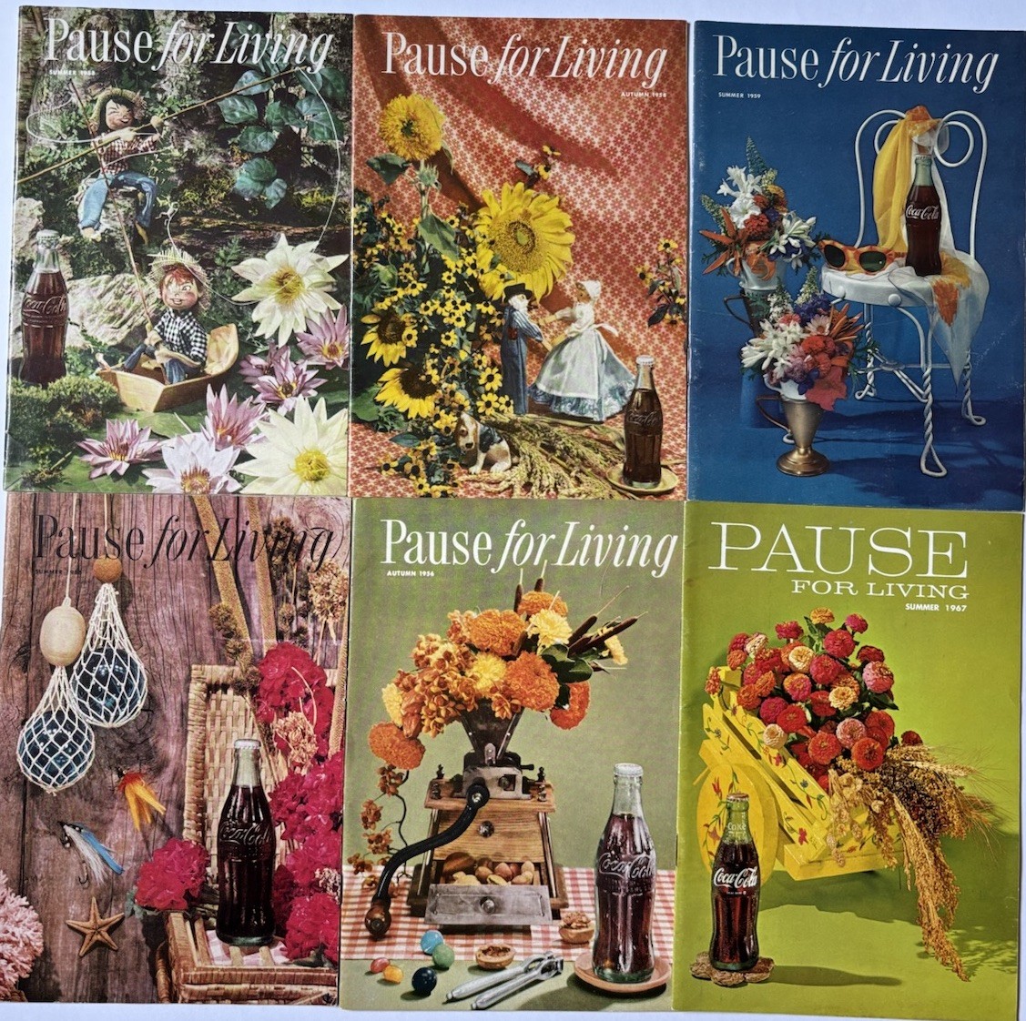 Lot Of 6 Vintage Pause For Living Magazine Issues 1967 1956 1958 1959      J3