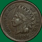 1901 Indian Head Cent Choice Extremely Fine XF+ Coin #42819