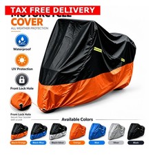 Motorcycle Cover Waterproof All Season 190T UV Dustproof Bike Cover