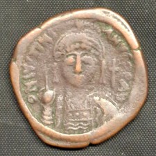 Bisanzio - Follis / Giustiniano I. 527 - 565 / Costantinopoli? / 16,8 grammi