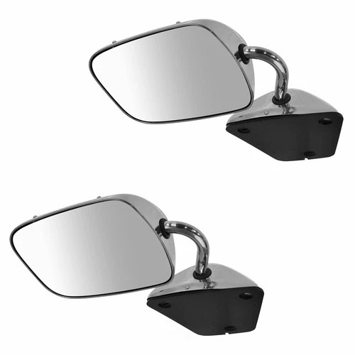 Door Mirror Set-Manual Stainless Steel Finish 2 Piece Mirror Set TRQ MRA09335