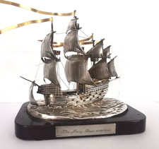 Solid Silver Mary Rose Ship Model - Birm. 1981