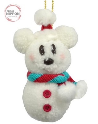 Mickey Mouse (Snowman) Plush Badge ''Christmas Fantasy 2016'' Tokyo Disney Reso...