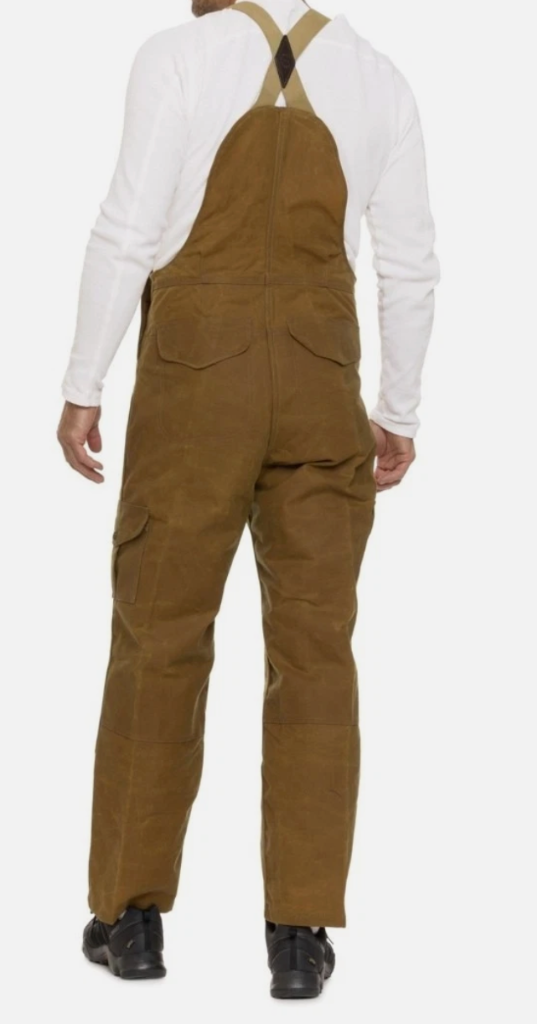 Filson Double Tin Cloth Bib Overall 48 Unhemmed Dark Tan USA Made