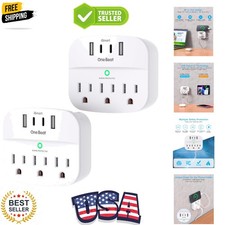 2 Pack Multi Plug Outlet Splitter with USB,Surge Protector Outlet Extender wi...