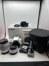 Canon EOS Kiss X7 White DSLR Camera with 18-55mm and 40mm Lenses Bundle
