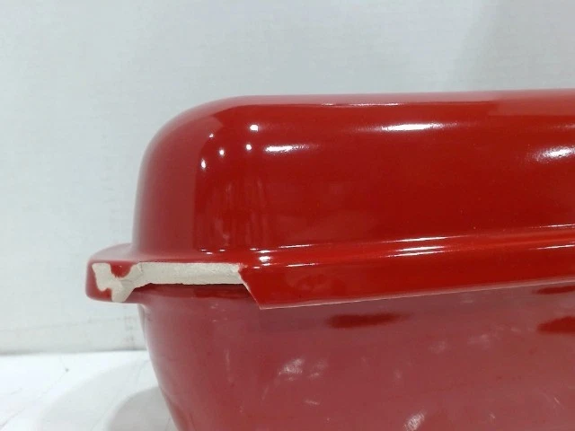 Como está/para piezas - Panadero de pan grande Emile Henry, rojo borgoña, 4,5 L Foto 4 de 4