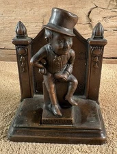 DICKENS - Vintage Metal Sam Weller Figurine Bookend Statue - Jennings Bros