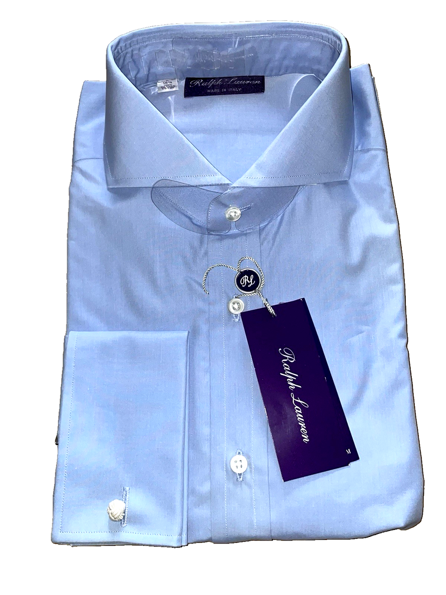 $450 NWT Purple Label Ralph Lauren Blue Keaton FC 16.5 eu42 cotton
