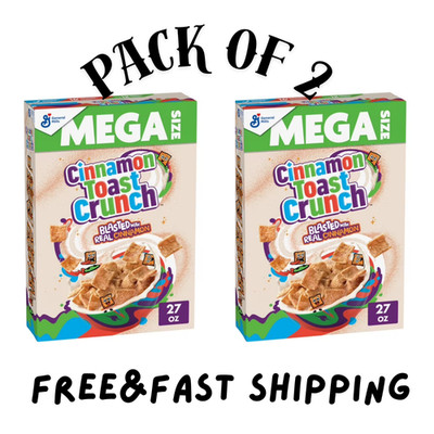 Cinnamon Toast Crunch Cereal - Mega Size 27 oz Boxes - Bulk - (2 pack)