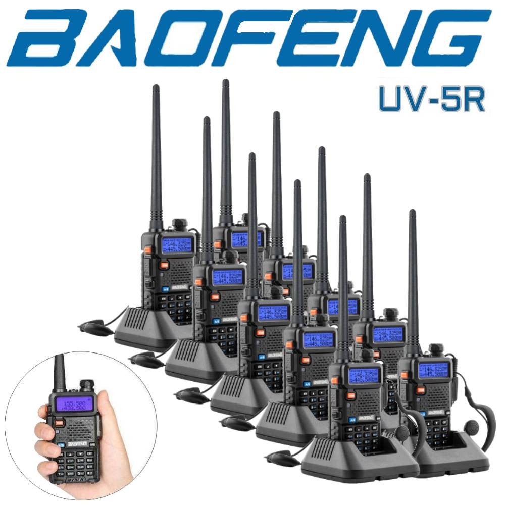 10 Pack Baofeng UV-5R VHF/UHF Dual Band FM Ham Two Way Radio Walkie Talkie. Available Now for $189.99