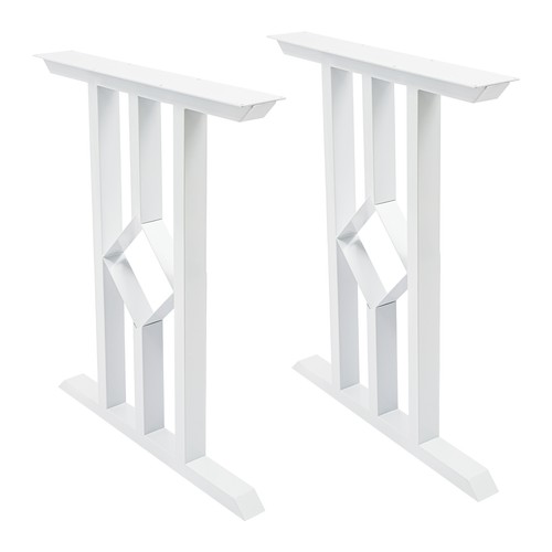 Metal Table Legs, 2 Pieces Steel Table Legs, 28.5" Heavy Duty Desk Legs White - Picture 5 of 23