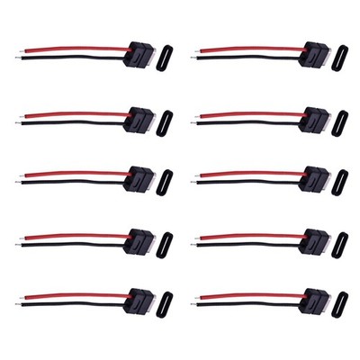 2 Pin USB 2.0 Type-C Connector Welding Wire Waterproof Female Socket Charging