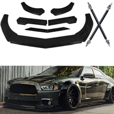 Front Bumper Lip Splitter Spoiler Glossy Black Body Kit For Dodge Charger R/T GT