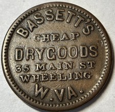 1863 Store Card Bassett's Wheeling WVa. 890A-5-a Nice High Grade R-6