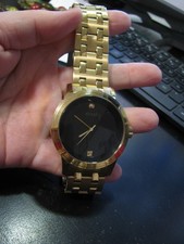 GUESS Gold Tone Stainless Steel Black Dial Diamond Set Watch U11576G3