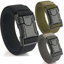 Canvas Belt Quick Release Plastic Buckle Casual Training Jeans Waist Wear Belts