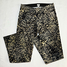 VTG 90s Y2K Cache Leopard Print Pants Small Made in USA Cotton Blend Stretch S